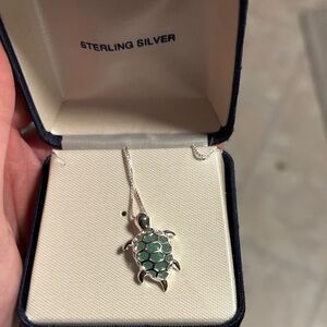 Sterling Silver Turtle Pendant Necklace